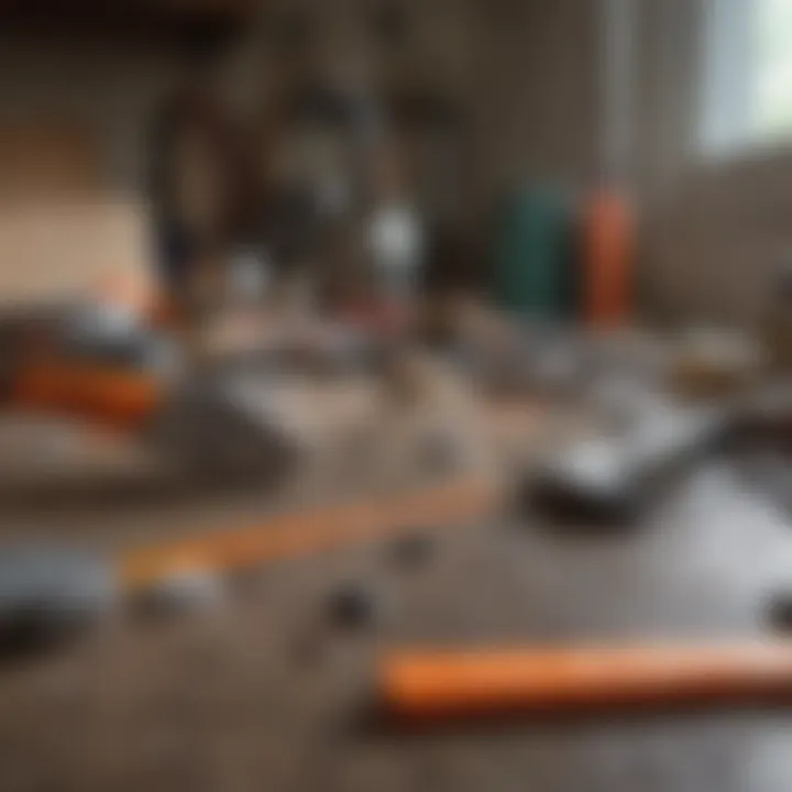 A serene home improvement scene with tools and materials laid out