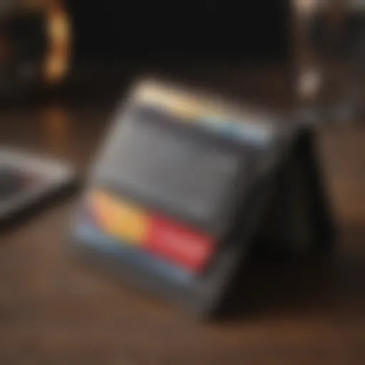 Illustration of a travel wallet with various credit cards