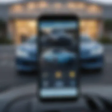 Carvana App for Vehicle Sales A smartphone displaying the Carvana app interface for selling a car.