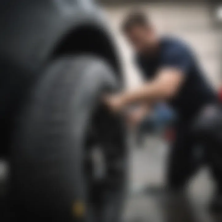Costco technician performing tire installation
