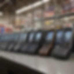 A selection of unlocked cell phones on display at Costco