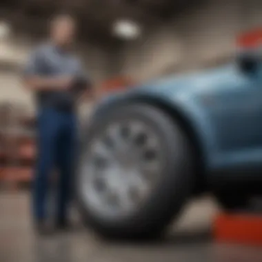 Customer reviewing tire services at Costco
