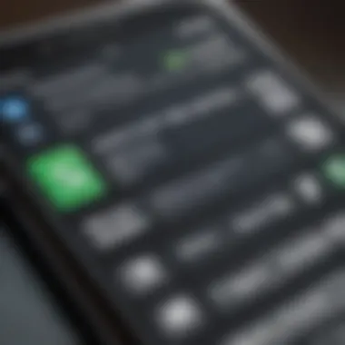 Smartphone displaying financial text messages