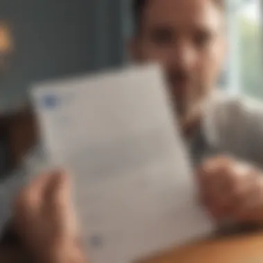 A person holding a letter from an insurance company