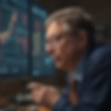 Bill Gates reviewing stock market trends