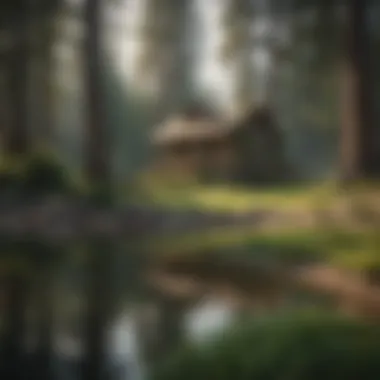 Retirement Tranquility and Financial Growth A serene landscape representing retirement tranquility with a subtle hint of financial growth.