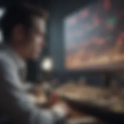 A contemplative individual analyzing market trends