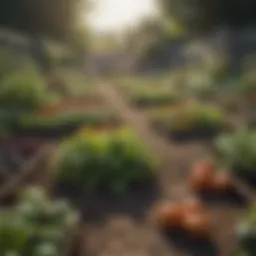 A vibrant community garden showcasing a variety of vegetables.
