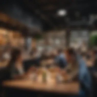 A vibrant Shake Shack restaurant filled with patrons enjoying their meals.