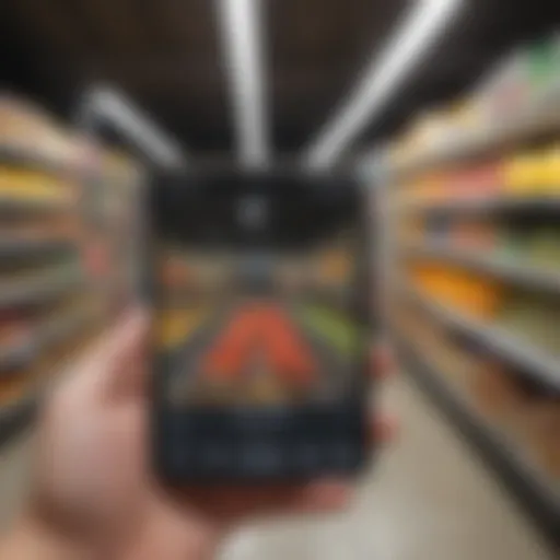 A smartphone displaying grocery saving app features