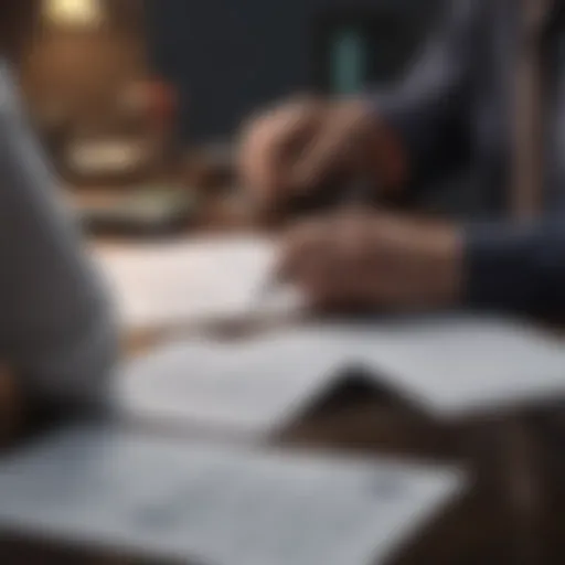 A small business owner reviewing financial documents with an accountant.