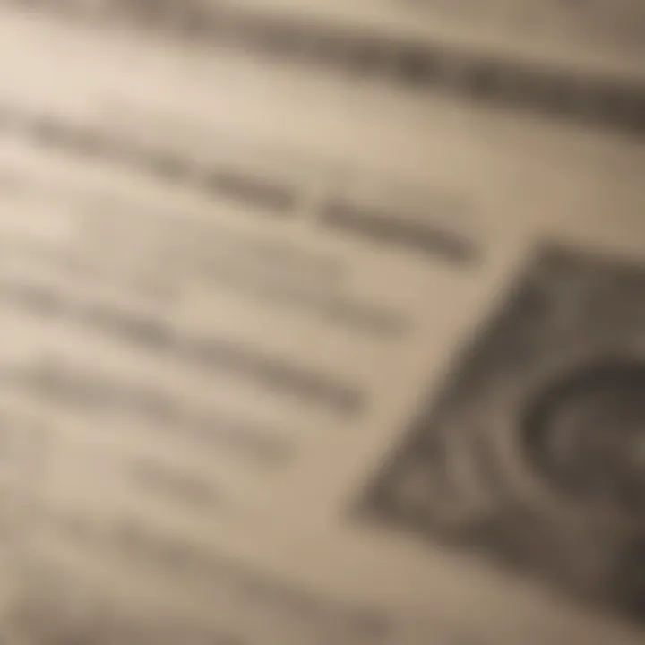 A close-up view of a Treasury bond certificate emphasizing its details.