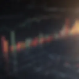 Close-up view of a stock chart showcasing cent stocks performance