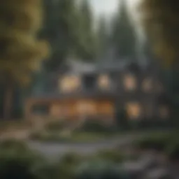 A cozy home surrounded by trees, symbolizing protection and security.