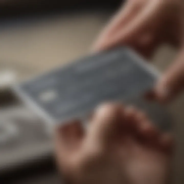 A business professional reviewing options for American Express credit cards.