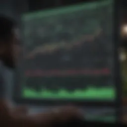 Investor analyzing stock trends on Robinhood