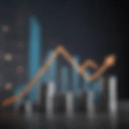 Graph showing financial growth from stock investments