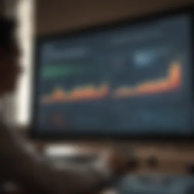 A financial analyst reviewing market trends on a digital screen