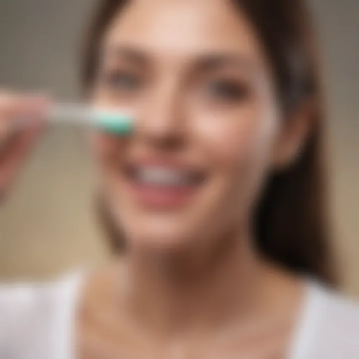 A person brushing their teeth, highlighting effective dental care.