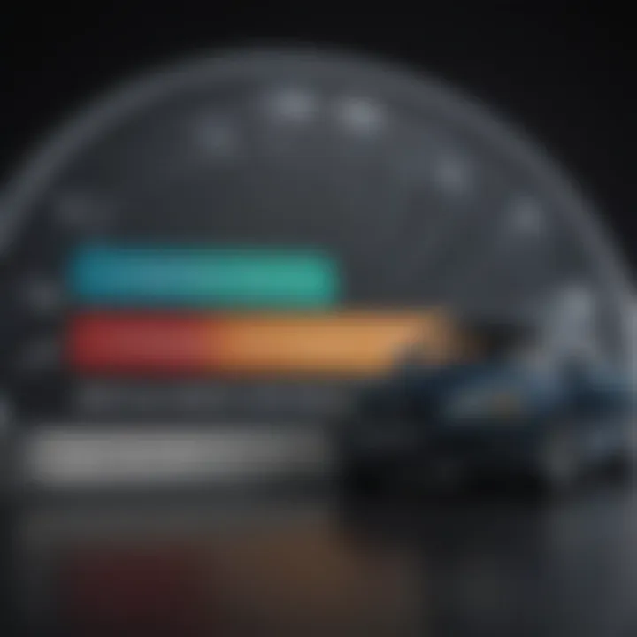 Graph showing comparative interest rates for various credit scores