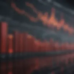 An abstract representation of financial markets with fluctuating stock graphs.
