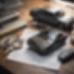 Calculator with car keys and financial documents