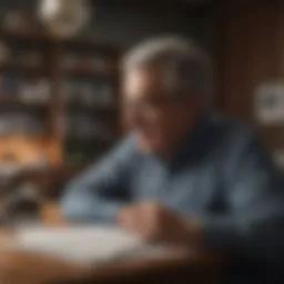 A thoughtful individual analyzing financial graphs