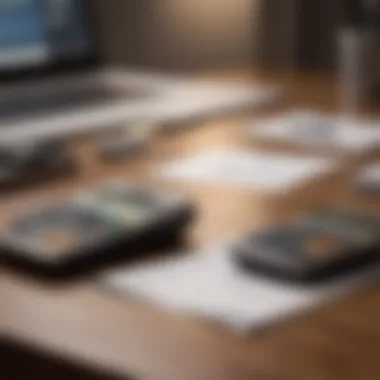 Calculator and credit card on a desk for financial planning